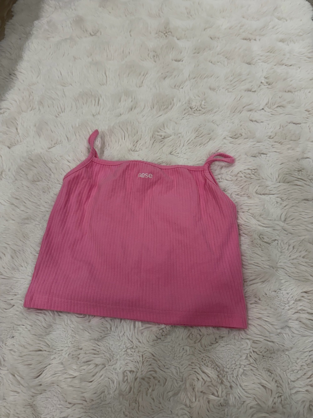 Pink Ribbed Tank Top -
